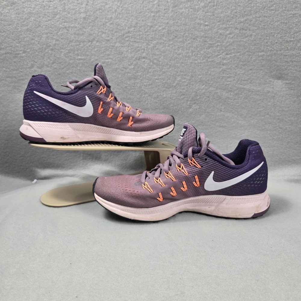 Nike Air Zoom Pegasus 33 Womens Running Shoes Plum Orange 831356-500 US 6.5